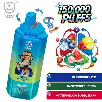 Jednorazová elektronická cigareta UZY 6 palcov-1 150K|150 000 šlukov, prepína...