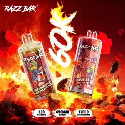 Razz Bar 60000 jednorazová E-cigareta|60 000 šlukov, najlepšia voľba pre ďalš...
