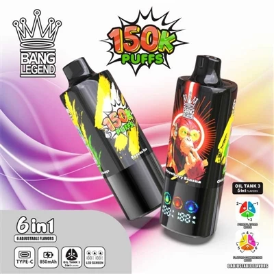 BANG LEGEND 150K PUFFS VAPE — Nové meradlo pre špičkové-jednorazové E-cigarety.