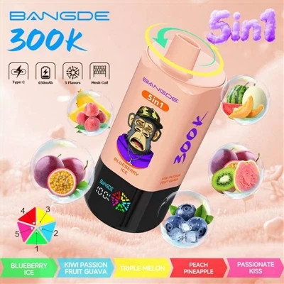 BANG DE 5IN1 300K: Jedno zariadenie, päť chutí, 300 000 ultra{4}}dlhá výdrž b...