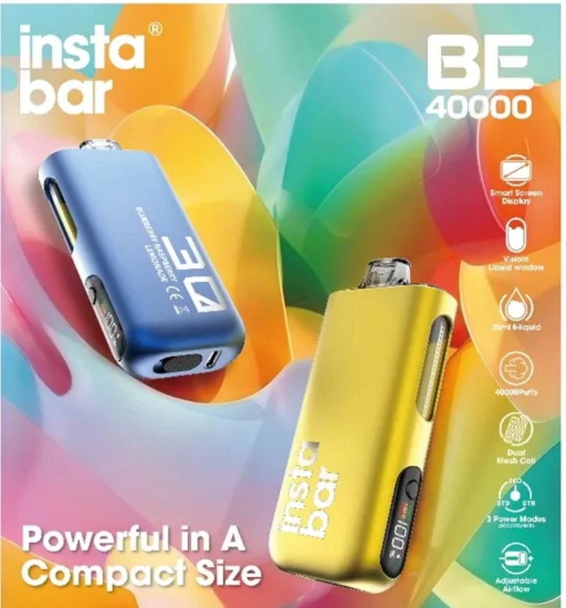 Insta-Bar-Be-40000-Puff-Fume-Mini-1000-Bood-R-M-Twins-Elf-Fs-Sigarette-Disposable-VapeInsta bar 40000